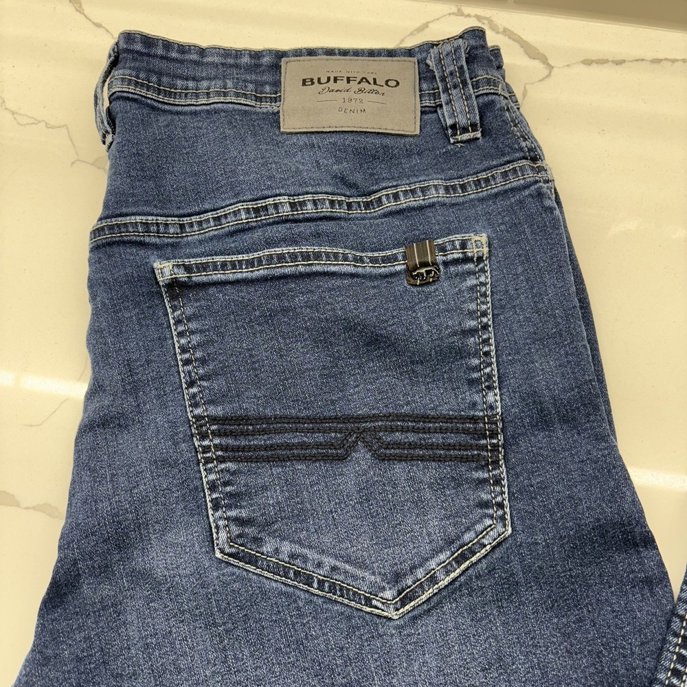 Buffalo David Bitton Mens Evan-x Slim Straight Stretch Jeans Size W36 L32 - Picture 2 of 10